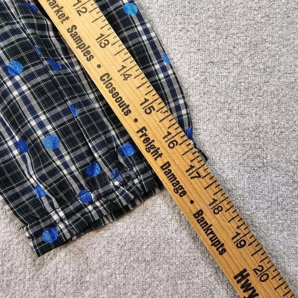 J.Crew Crewcuts Tiered‎ Shirt Top Plaid Polka-Dots Cotton Blue Youth Girls 14
